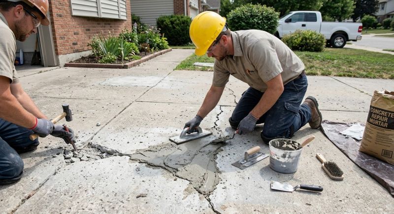 Chipped Concrete Repair in West Des Moines, IA